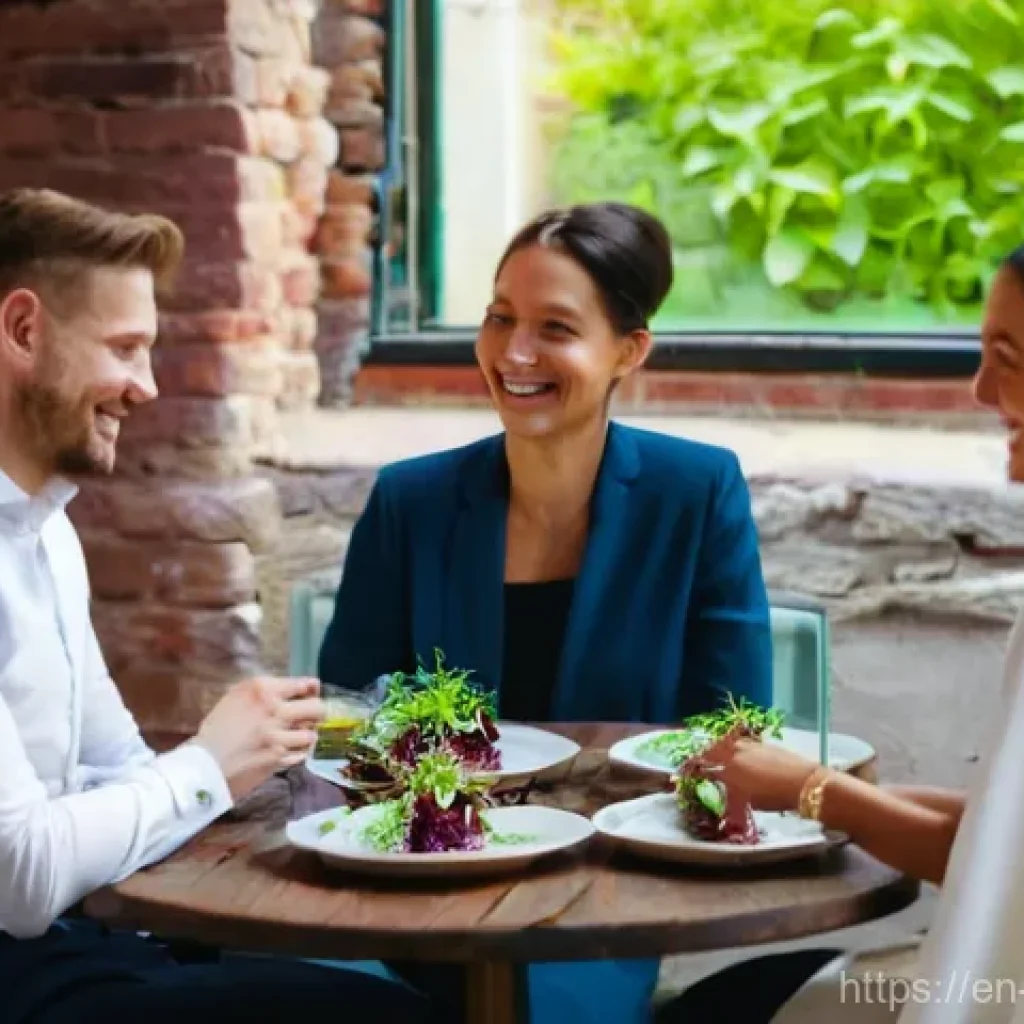 에스토니아에서의 채식주의자 및 비건 옵션 - Elegant Vegan Fine Dining in Tallinn's Old Town**

*   **Subject:** A smartly dressed couple in thei...